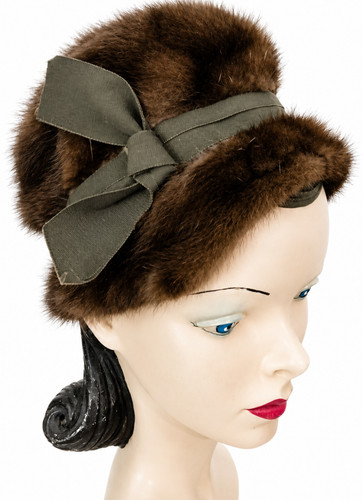 Cappello visone marrone - , scuro